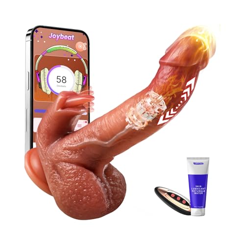 Dildo Leckfunktion 81 Lustmodi mit KI-interaktiven 9 Vibrations & Stoßvibration Sex Spielzeug für die Frau, Flüssigsilikon Penis Heizstäbe Vibrator, Vibratoren Frauen für Doppelte Stimulation