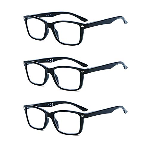 Suertree Lesebrille Feder Scharnier 3 Pack Sehhilfe Augenoptik Brille Lesehilfe für Damen Herren 1.5X BM151