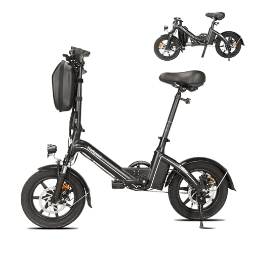 Bodywel T16PRO Mini E Bike 14 Zoll faltbar Elektrofahrrad 250W 36V/7.8Ah Akku mit APP Funk für Herren Damen,Reichweite Max 45 km (Schwarz)