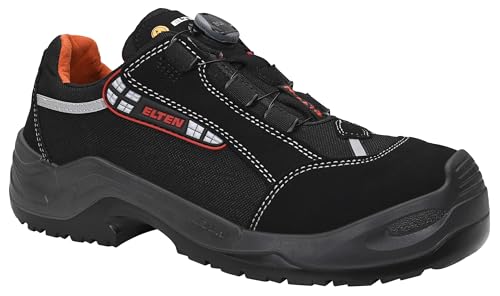 ELTEN Sicherheitsschuhe Senex BOA ESD S3S, Damen und Herren, Textil, Aluminiumkappe (Leichter als Stahlkappe), leicht, sportlich 43, Schwarz-Rot