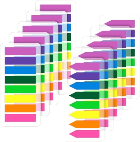 2000 Stück Seitenmarker Selbstklebend, 8 Farben Klebezettel, Sticky Notes, Page Marker, Haftnotizen zum Markieren und Hervorheben von Seiten, Repositionierbar, Schreibbar