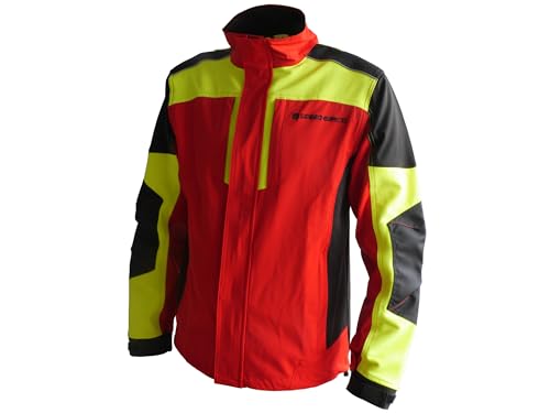Sägenspezi Forstjacke S1 Ultra Größe XL rot/neon gelb schmutz- und wasserabweisend wetterfest winddicht atmungsaktiv