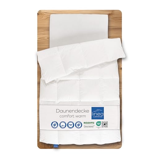 LINEA by böhmerwald Comfort Daunendecke warm, 90% Daunen / 10% Federn, weiß, 155 x 220