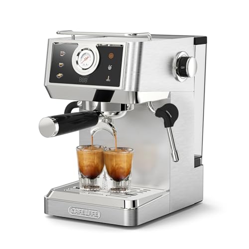 CAFELFFE 58-mm-Espressomaschine – MK-902, Barista-Siebträgermaschine mit Milchaufschäumer, Temperatur- und Volumeneinstellungen, 20-bar-Pumpe und Cold Brew für Americano, Cappuccino und Lattes