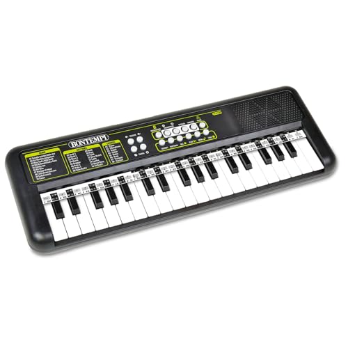 Bontempi | KeyRhythm - Digitales Keyboard Piano mit 37 Tasten, 1,5 cm Teilung, Kopfhörerbuchse, Pentagrammstreifen, Metronom und Transposer, 42,4x15,2x4,7 cm