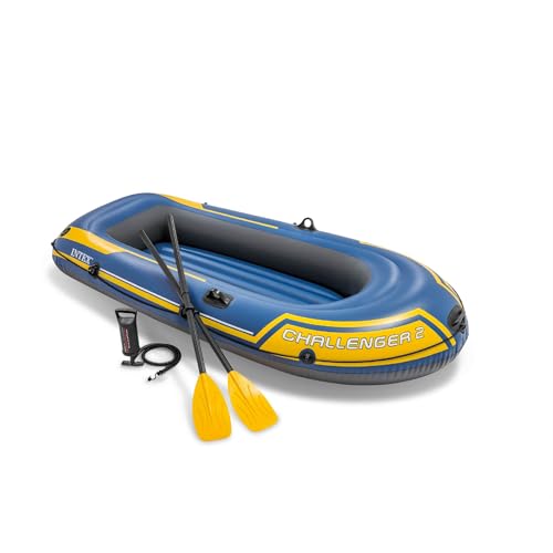 Intex 68367NP - Aufblasbares Schlauchboot Challenger 2, 2 Personen, mit Zubehör, PVC, Blau, 236x114x41 cm