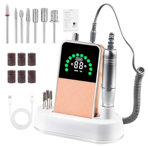 Elektrische Nagelfräser Set, 50000 U/Min Nagelfräser für Gelnägel - Professioneller Nail Drill für Gel- und Acrylnägel, Elektrische Nagelfeile mit Verstellbarer Geschwindigkeit für Maniküre Pediküre