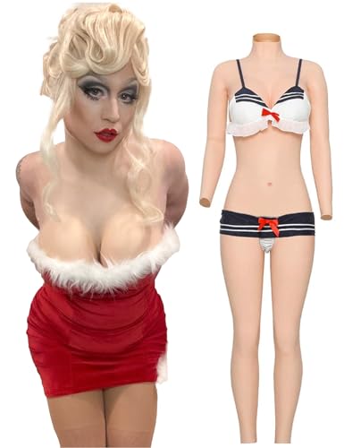 YINSUCDS Silikon Brustplatte Realistisch Brüste Mit Katheter Silikon Bodysuit Brust E Cup für Crossdresser Cosplay Transgender
