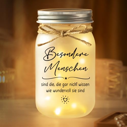 Juratar Personalisierte Geschenke für Frauen - Mason Jar Nachtlichter, Heimatdekoration, besondere Geschenkidee für Freundin, Schwester, Partner