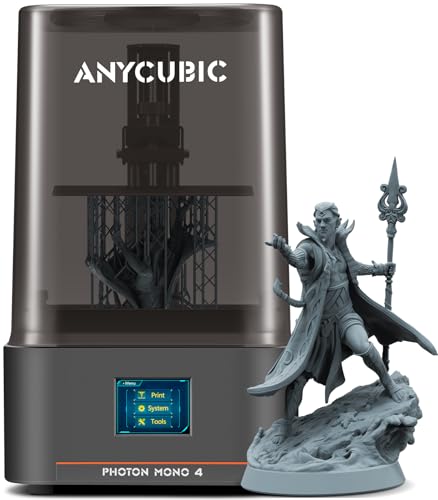 ANYCUBIC Photon Mono 4 10K Resin 3D Drucker, mit 7-Zoll-Monochrom-LCD-Bildschirm, Druckgeschwindigkeit 70 mm/h(High Speed Resin), LighTurbo Matrixlichtquelle, Druckgröße 153,4x87x165mm