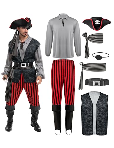 Spooktacular Creations Piratenkostüm für Erwachsene, Halloween Kostüm Männer, Herren, Kostümparty, Trick oder Treating, Cosplay-Party-L