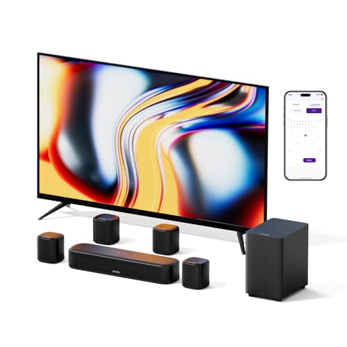 ULTIMEA 7.1ch Soundbar für TV Geräte, Surround Sound System für Heimkino mit App Steuerung, 4 Surround Lautsprechern, 4