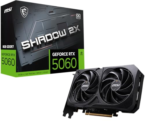 MSI GeForce RTX 5060 8G Shadow 2X OC - 8GB GDDR7 (28Gbps/128-bit), PCIe 5, Boost: 2535 Hz, HDMI 2.1b, DisplayPort 2.1b