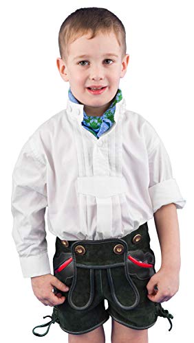 Isar-Trachten Trachtenhemd Kinder Jungen 48400 Trachtenhemd weiß Stehkragen Kinderhemden Jungen Kindertracht - 74