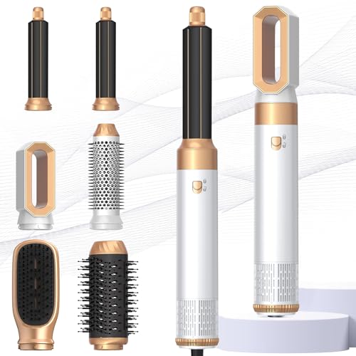 Airbrush Haarstyler 6 in 1 Air Styler Pro Hair Styler mit 1000W Haartrockner, Föhnbürste, Warmluftbürste, Rundbürstenföhn, Lockenstab Automatisch, Multihaarstyler Haarstyling Geräte für Alle Haartypen