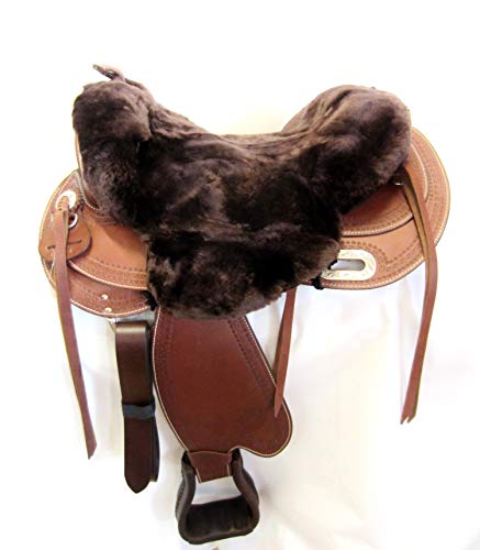 PS Pferdeartikel Westernsattel Sitzbezug aus Merino Lammfell - Farbe braun
