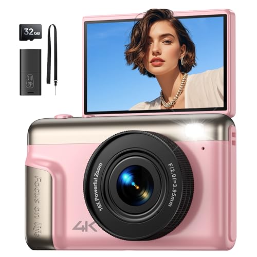 Digitalkamera 4K Fotokamera 64MP Kamera: Vlogging Fotoapparat für Videos mit 3