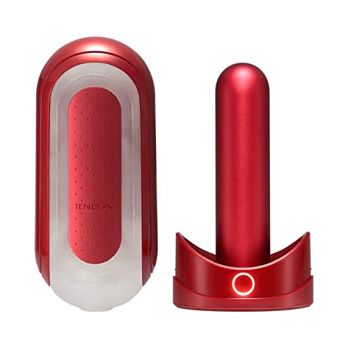 TENGA FLIP 0 (ZERO) RED & FLIP WARMER Set - Masturbator aus TPE, Wärmefunktion