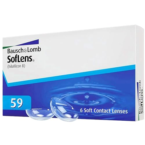 Bausch + Lomb SofLens 59 Monatslinsen, sphärische Kontaktlinsen, weich, 6 Stück, BC 8.6 mm / DIA 14.2 / -4.50 Dioptrien