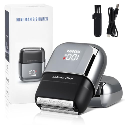 LIFEJXWEN Mini Rasierer Herren Elektrisch mit LED-Anzeige, IPX7 Wasserdichter Elektrorasierer, 120Min Kabellos mit 900mAh, USB-C Schnellladung, Tragbarer Rasierer mit Reisesperre für Reisen & Geschenk