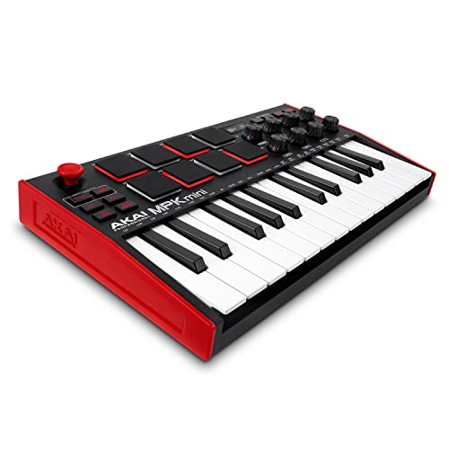 Akai Professional MPK Mini MK3-25-Tasten USB MIDI Keyboard Controller, 8 Hintergrundbeleuchtete Drum Pads, 8 Regler, Musikproduktion-Software und Native Instruments Sound Package (NKS Integration)