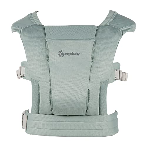 Ergobaby Embrace Soft Air Mesh Babytrage für Neugeborene ab Geburt, 2-Positionen Bauchtrage Baby Tragetasche Ergonomisch, Sage
