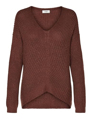JDY Damen JDYNEW Megan L/S KNT NOOS Pullover, Smoked Paprika/Detail:W. Black PLY, M