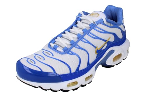 NIKE Air Max Plus TN Herren Sneaker Sneaker, White Polar Varsity Maize Lyon Blue, 44 EU