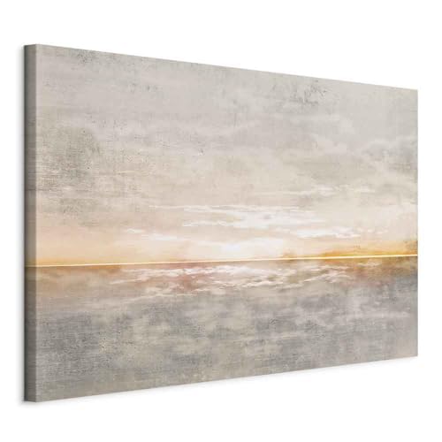 murando - Leinwand Bilder Meer Sonnenuntergang 120x80 cm Leinwandbild 1 tlg Kunstdruck modern Wandbilder Groß XXL Wohnzimmer Wanddekoration Design Wandbild Landschaft Panorama Strand Natur wie gemalt