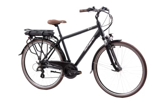 F.lli Schiano E-Ride, E Bike Trekking 28 Zoll, 36V 10.4Ah Abnehmbarer Akku, Motor 250W 40Nm, Trekking EBike für Herren, Schwarz