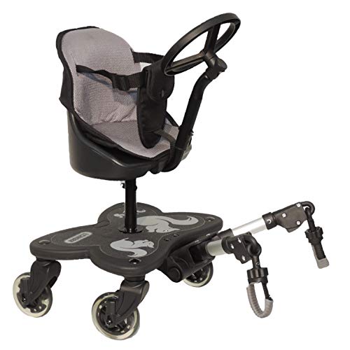 EICHHORN Kinderwagen Geschwisterboard Cozy C-Rider mit Sitz und Spiel-Lenkrad für Kinder ab 12 Monaten bis 25 kg (4 Räder), 20 cm Sitzfläche