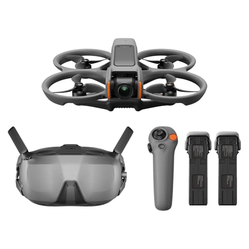 DJI Avata 2 Fly Smart Combo (drei Akkus), FPV-Drohne mit Kamera 4K, Immersive Experience, One-Push-Akrobatik, Integrierter Propellerschutz, 155° FOV, Kameradrohne mit Goggles N3 und RC Motion 3