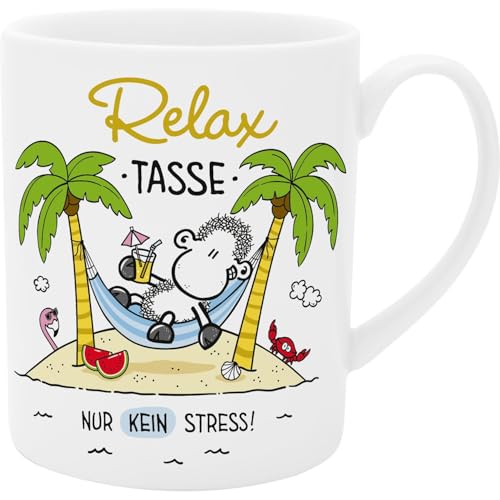 Sheepworld XL-Tasse mit Spruch Relax | Riesentasse aus Porzellan, XL Jumbo-Tasse, 60 cl, mit Spruch | Geschenk, Freund, Freundin | 74124