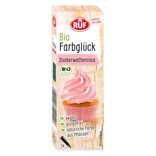 RUF Bio Lebensmittelfarbe Zuckerwatten-Rosa, mit Agavendicksaft zum Einfärben von Glasuren & für ausgefallene Torten, glutenfrei & vegan, 1 x 25g
