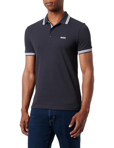 BOSS Herren Paddy Curved Polohemd, Dunkelblau, XXL EU