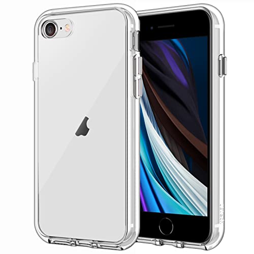 JETech Hülle für iPhone SE 3/2 (Modell 2022/2020), iPhone 8 und iPhone 7, Nie Vergilbung Handyhülle Stoßfest, Schutzhülle Anti-Kratzt Transparent Rückseite (Durchsichtig)
