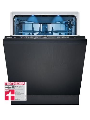 Siemens SN65ZX07CE, iQ500 Smarter Geschirrspüler Vollintegriert, 60 cm breit, Besteckschublade, Made in Germany, Zeolith Trocknung, extra leise, aquaStop, varioSpeed Kurzprogramm, Innenbeleuchtung