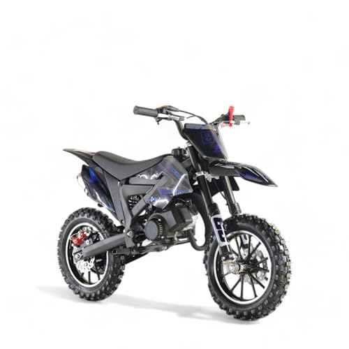 KXD 706A 49cc 2Takt Dirt Cross Pocket Midi Enduro Dirtbike Enduro Motocrossbike Motocross Motorrad Cross 60cm Sitzhöhe 10 Zoll Vorderrad Motor Pocketbike (blau, KXD 706A 49ccm 2T)