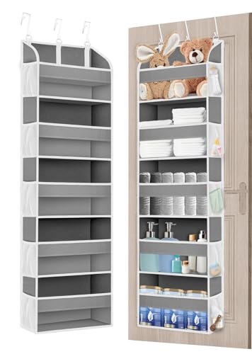 TAHAVICE Hängeorganizer Tür mit 5 Fächern, Organizer mit Verdicktem Vliesstoff, Hängeregal Bad, Hängeaufbewahrung für Kinderzimmer, Tür Hängeregal (1 Stück, Hellgrau)