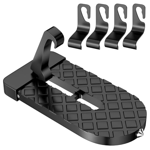 Maxentico Auto Türstufe Unterstützt Bis zu 200 Kg, Autotür Trittstufe mit 4 Haken, Türstufe Trittbretter, Türstufe Klappbare, Auto Türstufe Klappbare Autotür Pedal, Auto Türstufe Klappbar für Fahrzeug