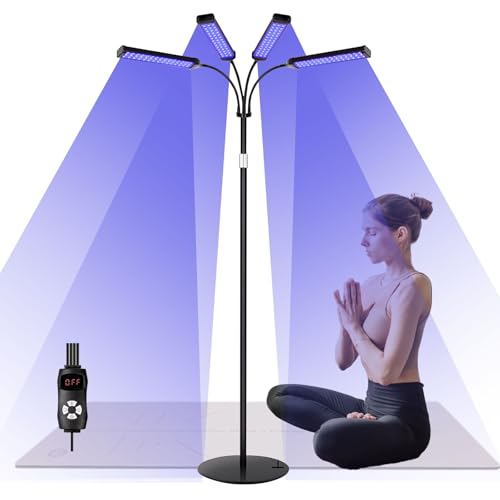 Solarium für Zuhause, 4-Kopf Gesichtsbräuner mit 540 LEDs, 360° drehbar, 5 Modi, Höhenverstellbar, Timer & Schutzbrille – Bräunungslampe für Gesicht und Körper