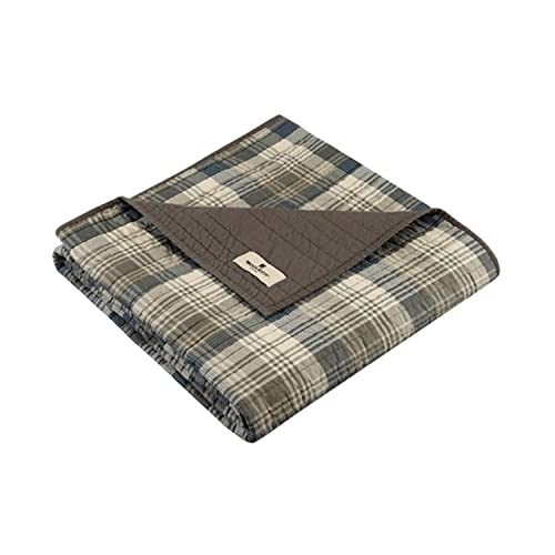 Woolrich Luxuriöser gesteppter Überwurf, Hütten-Lifestyle, Patchwork mit Elch-Design, für alle Jahreszeiten, leicht und atmungsaktiv, gemütliche Bettüberwürfe für Couch, Sofa, 127 x 177,8 cm (B x L