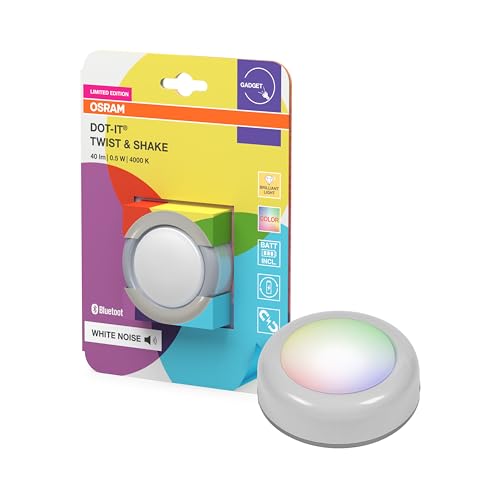 OSRAM SMART+ DOT IT Twist and Shake RGBW LED Leuchte, 0,5W, 40lm, 4000K, Bluetooth, Akku, Silber, Polycarbonat