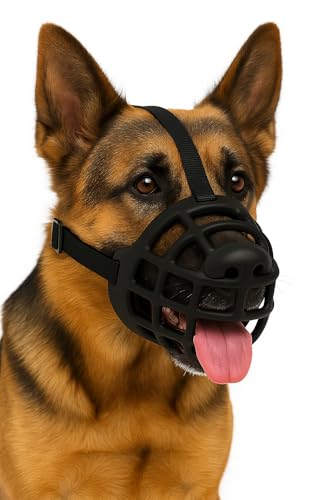 maulkorb Hund - maulkorb für große Hunde - Silikon Maulkorb verstellbar weich komfortabel - für Training, Spaziergang & Tierarzt - Flamingo Maulkorb Benzo XXL