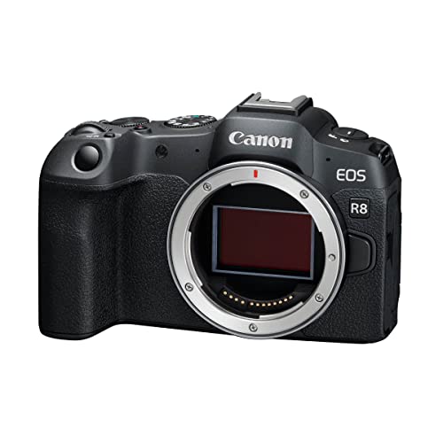 Canon EOS R8 Systemkamera - Spiegellose Vollformat Kamera (Digitalkamera mit Autofokus und Motiverkennung für Augen Tiere Fahrzeuge, 4k Videokamera, 40 Bilder pro Sekunde, WiFi, Touchscreen)