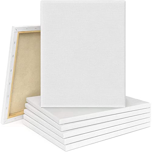 Tebery 10 Stück 30x40cm Keilrahmen, Leinwand Set aus 100% Baumwolle, Weiße Künstler Leinwand für Acryl und Öl Malerei Sowie, Zeichnen