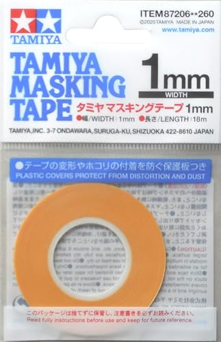 TAMIYA TAM87206 87206 Masking Tape 1 mm/18m, Modellbau, Zubehör, Mehrfarblackierungen