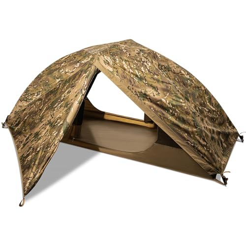 FREE SOLDIER Campingzelt Outdoor Ultraleichtes Einmannzelt In Camouflage, Outdoor-Camping,2 Person Zelt Abenteuer angelzelt einfach aufzubauen und zu tragen moskitoschutz,Wasserdicht
