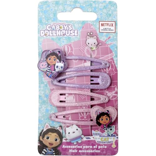Gabby's Dollhouse Haarspangen-Set | Kinder-Accessoires mit Glitzer und Charakteren aus der Netflix-Serie