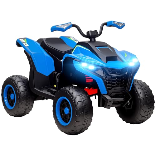 AIYAPLAY Elektro Quad für Kinder 12V Elektro Kinderquad mit 2 Motor, 3-6km/h Kinder Quad mit Federung, LED-Leuchte, Kinderauto mit USB, Musik für 3-8 Jahre, Blau